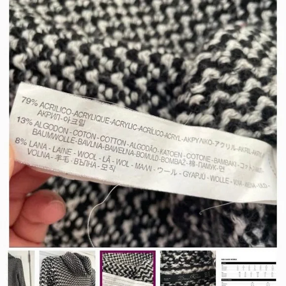 Zara Knits Women's large wool blend Black and White turtleneck Sweater - Picture 2 of 12